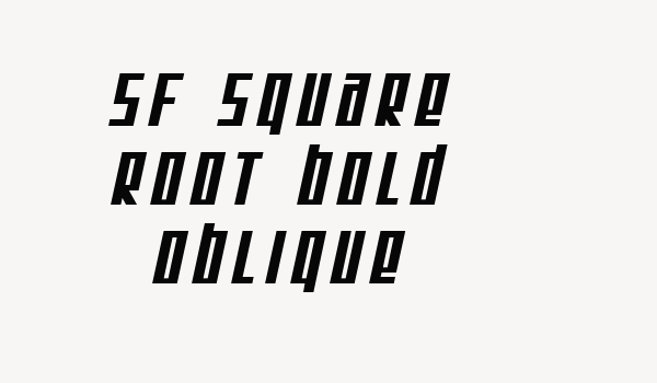 SF Square Root Bold Oblique Font