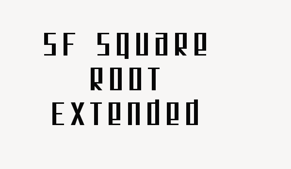 SF Square Root Extended Font