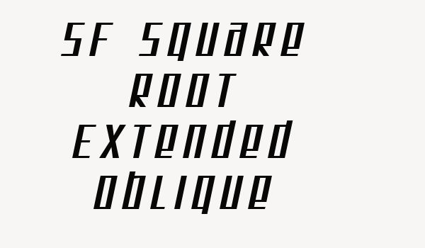 SF Square Root Extended Oblique Font