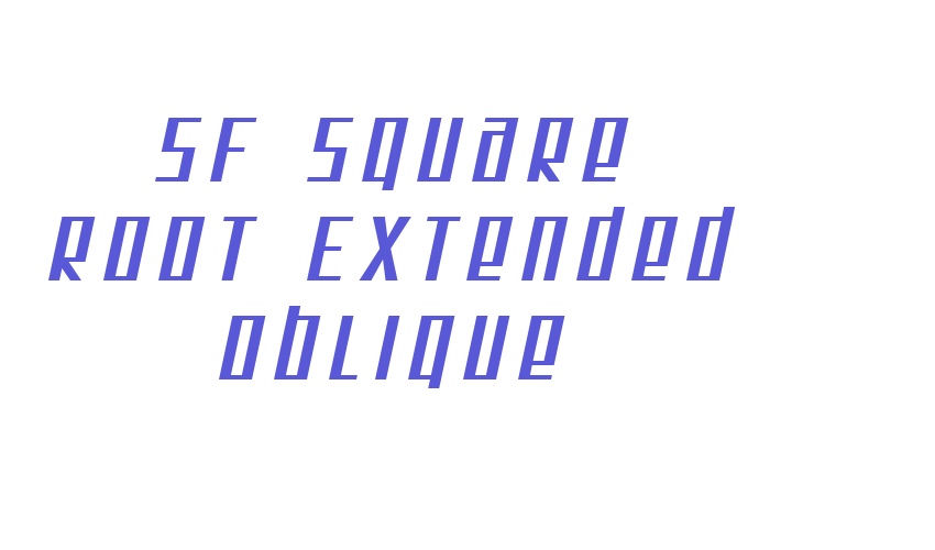 SF Square Root Extended Oblique Font Download