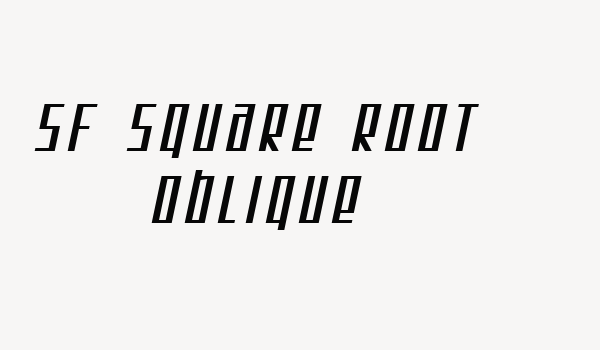 SF Square Root Oblique Font