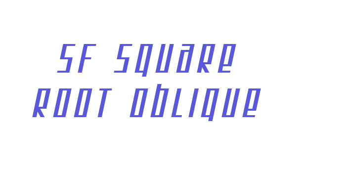 SF Square Root Oblique Font