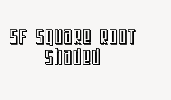 SF Square Root Shaded Font