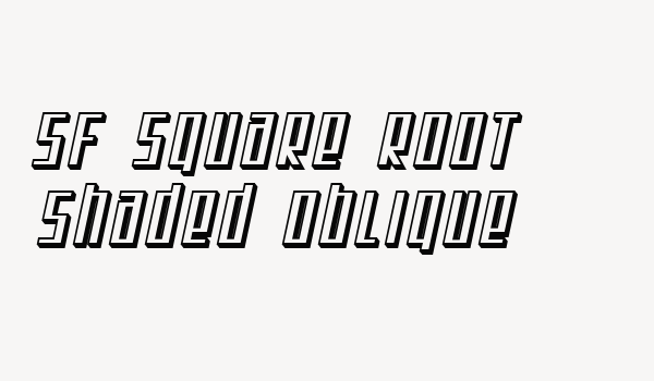 SF Square Root Shaded Oblique Font