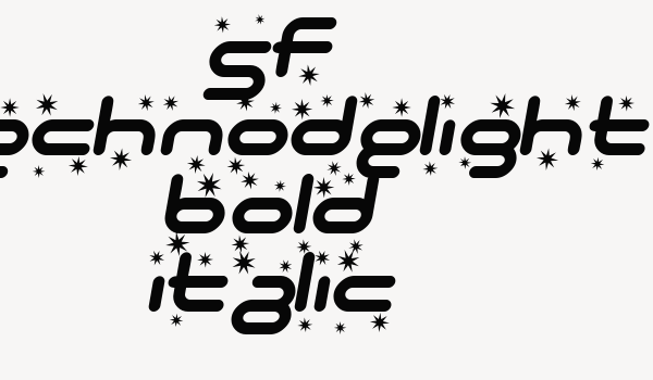 SF Technodelight Bold Italic Font