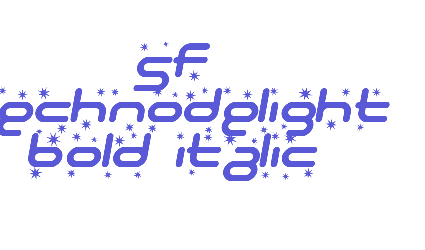 SF Technodelight Bold Italic Font