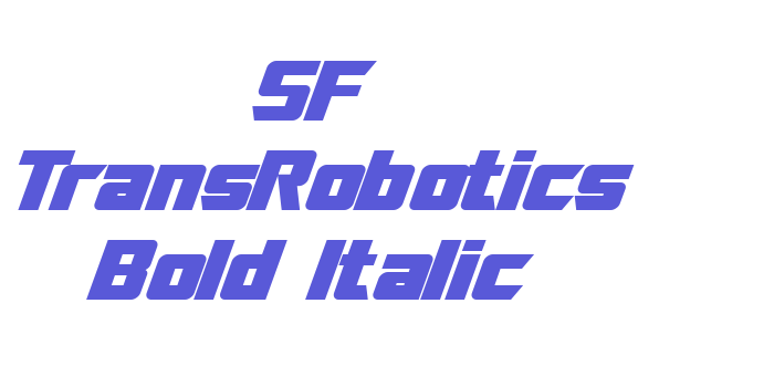 SF TransRobotics Bold Italic Font Download