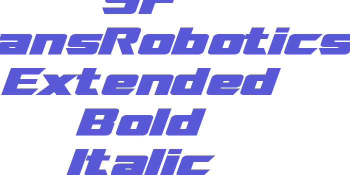 SF TransRobotics Extended Bold Italic Font Download