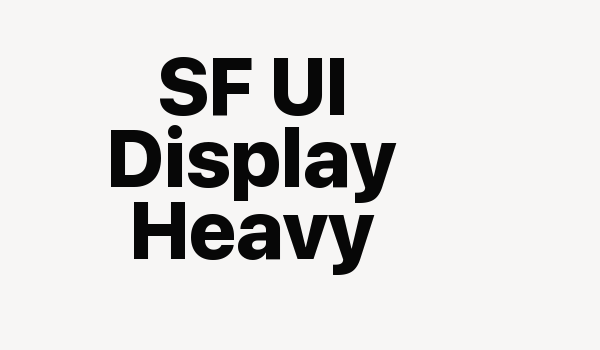 SF UI Display Heavy Font