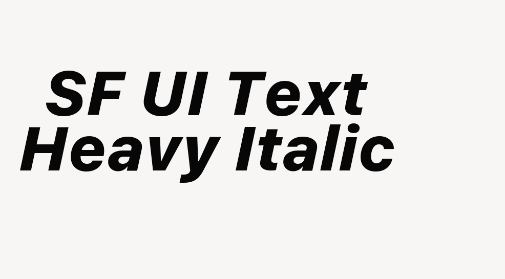 SF UI Text Heavy Italic font download