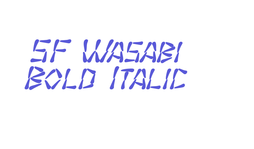 SF Wasabi Bold Italic Font Download