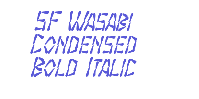 SF Wasabi Condensed Bold Italic Font Download