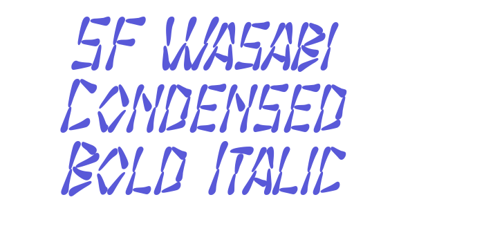 SF Wasabi Condensed Bold Italic Font