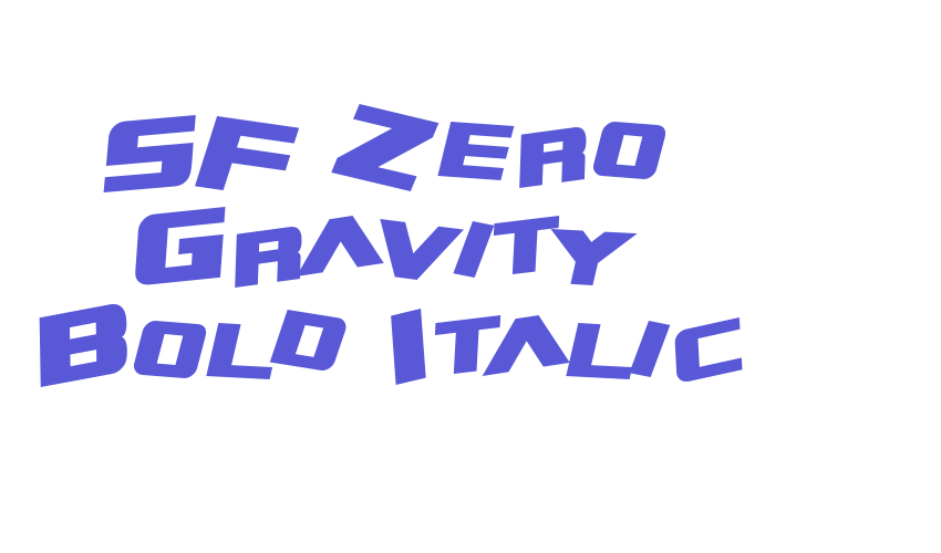 SF Zero Gravity Bold Italic Font