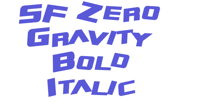 SF Zero Gravity Bold Italic Font Download