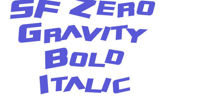 SF Zero Gravity Bold Italic Font