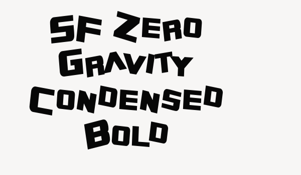 SF Zero Gravity Condensed Bold Font