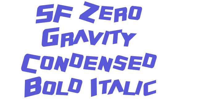 SF Zero Gravity Condensed Bold Italic Font Download