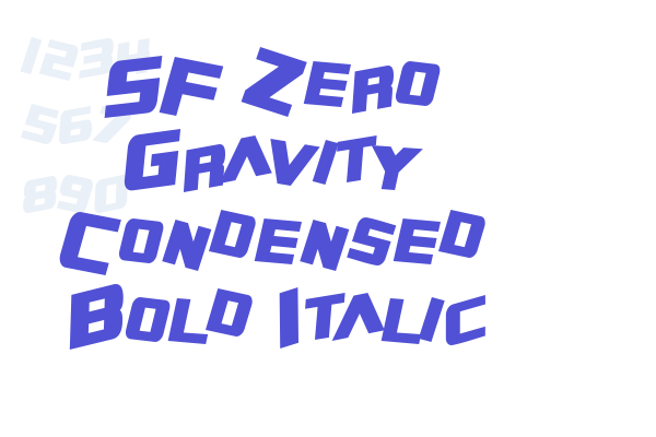 SF Zero Gravity Condensed Bold Italic