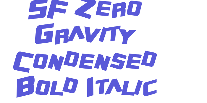 SF Zero Gravity Condensed Bold Italic Font