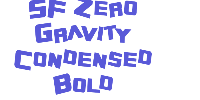 SF Zero Gravity Condensed Bold Font