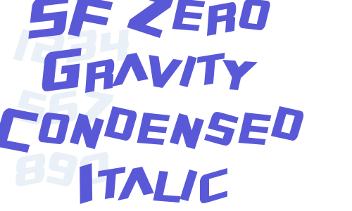 SF Zero Gravity Condensed Italic Font Download