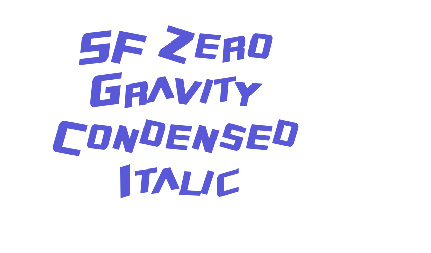 SF Zero Gravity Condensed Italic Font