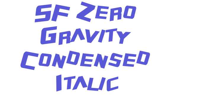 SF Zero Gravity Condensed Italic Font Download