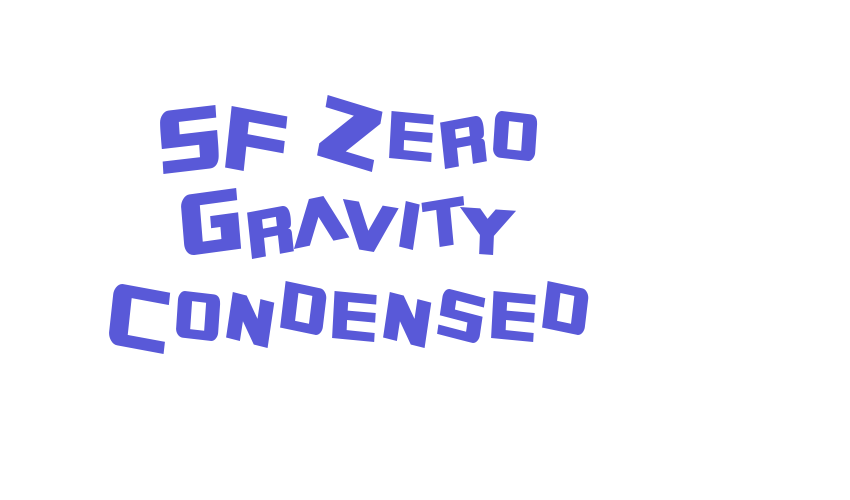 SF Zero Gravity Condensed Font