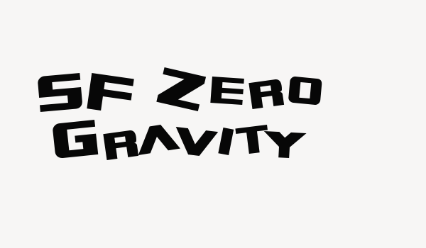 SF Zero Gravity Font