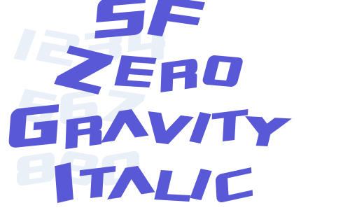 SF Zero Gravity Italic Font Download