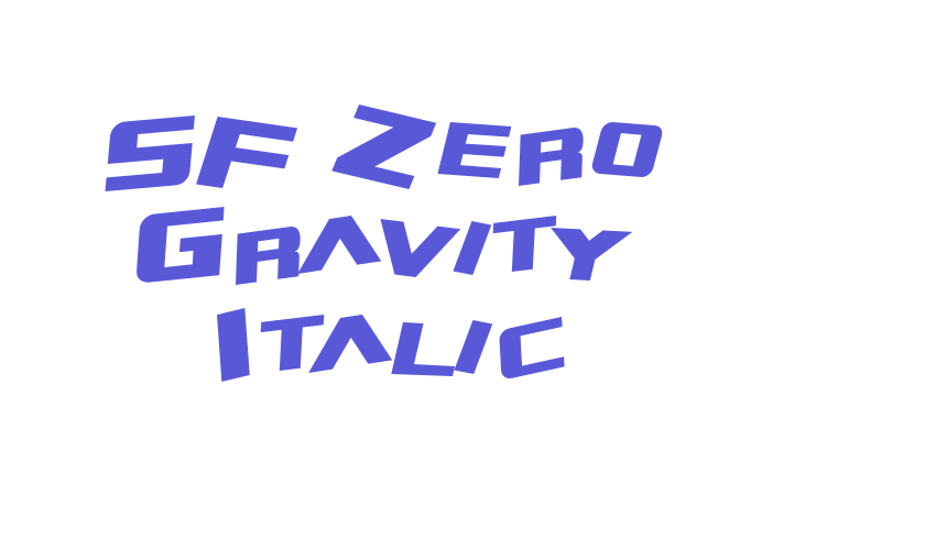 SF Zero Gravity Italic Font