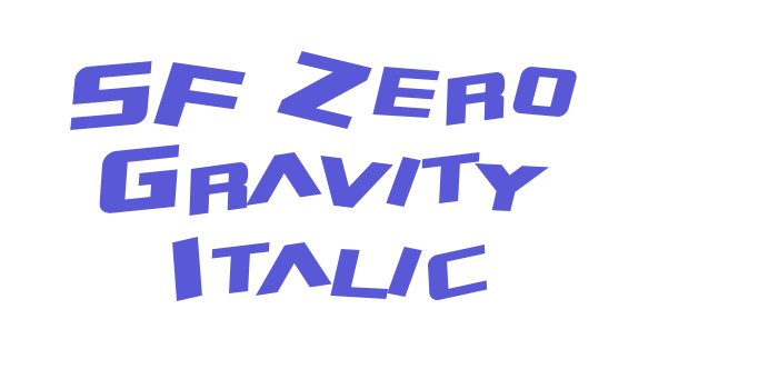 SF Zero Gravity Italic Font Download