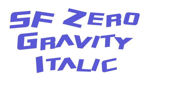 SF Zero Gravity Italic Font