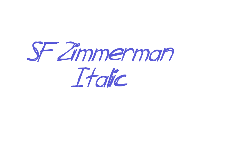 SF Zimmerman Italic Font