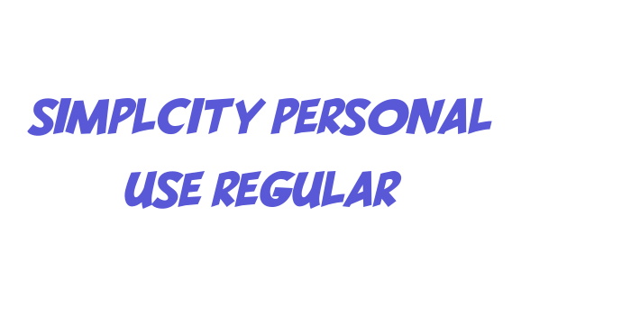 SIMPLCITY PERSONAL USE Regular Font Download