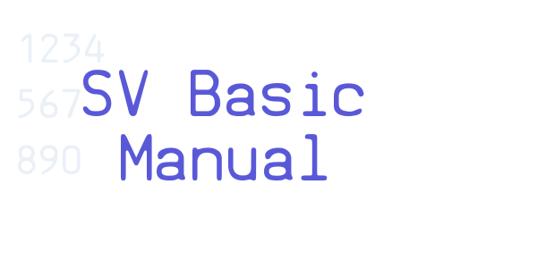 SV Basic Manual font free