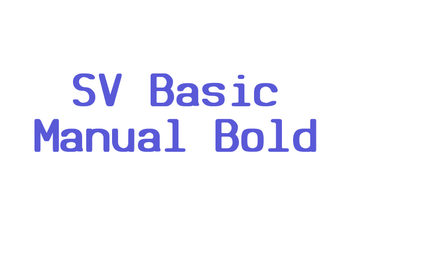 SV Basic Manual Bold Font Download