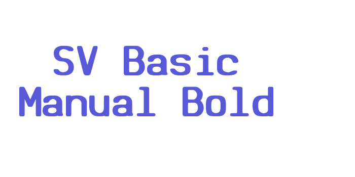 SV Basic Manual Bold Font Download