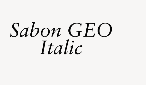 Sabon GEO Italic Font