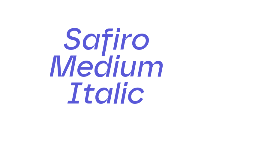 Safiro Medium Italic Font Download