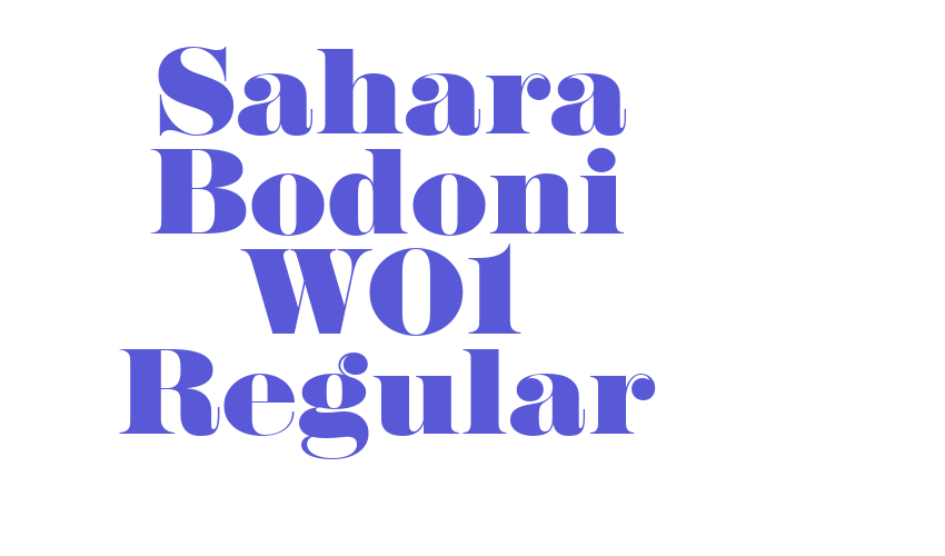 Sahara Bodoni W01 Regular Font