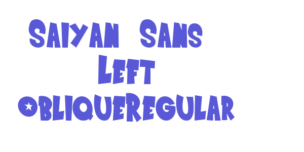 Saiyan Sans – Left ObliqueRegular font