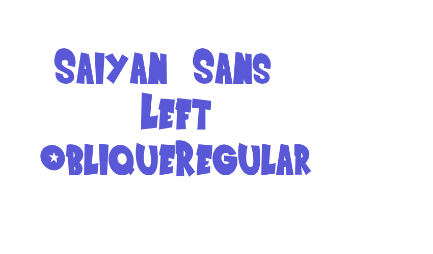 Saiyan Sans – Left ObliqueRegular Font