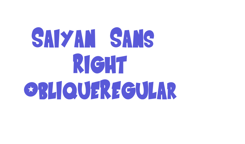 Saiyan Sans – Right ObliqueRegular Font