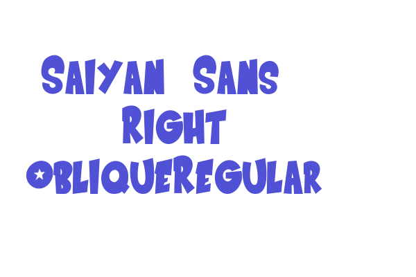 Saiyan Sans – Right ObliqueRegular