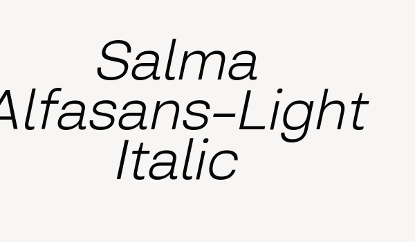 Salma Alfasans-Light Italic Font