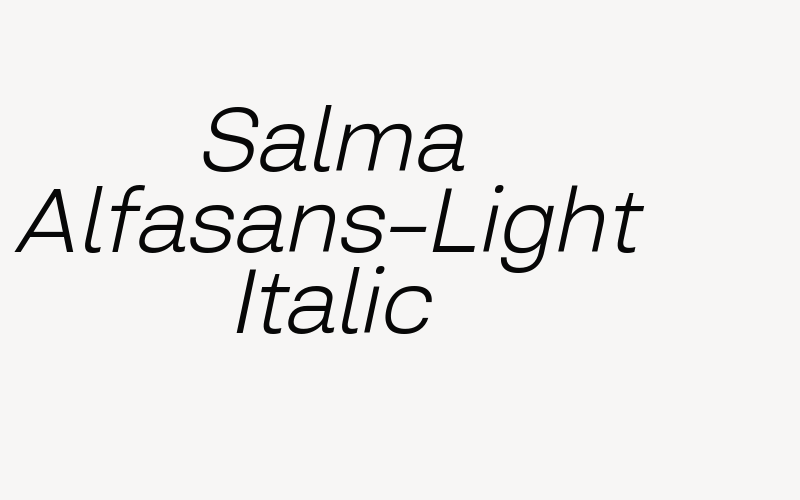 Salma Alfasans-Light Italic Font