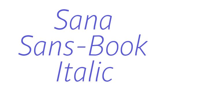 Sana Sans-Book Italic Font