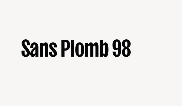 Sans Plomb 98 Font